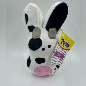 Frankford Peeps Easter Bunny cow print plush toy 6” stuffed animal